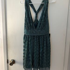 Lulu's Teal Backless Dress